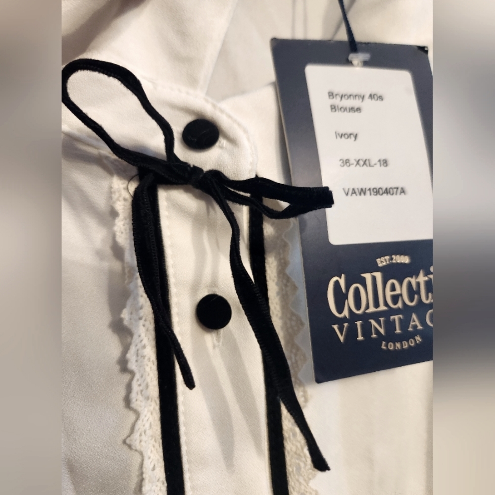 Collectif twee retro blouse size 18 xxl